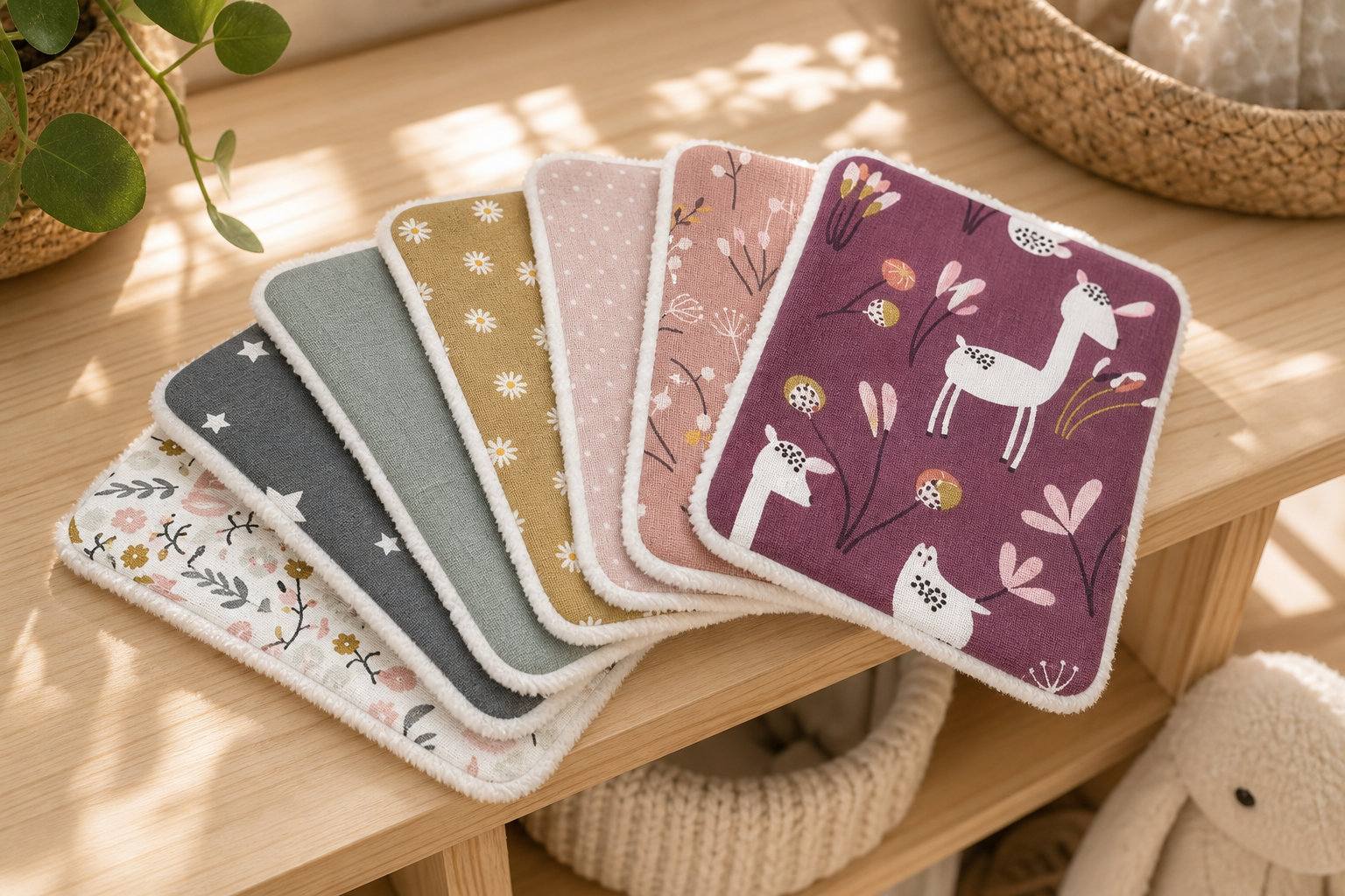 Lingettes Fleurs et Faon pour une toilette douce