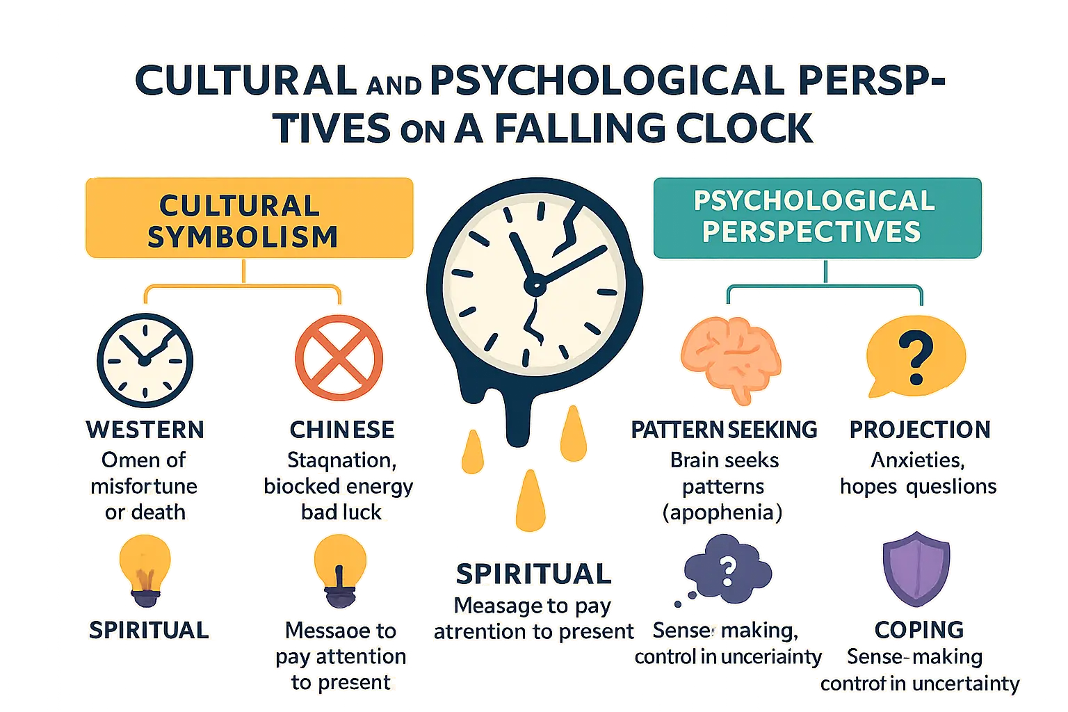 Cultural and psychological perspectives on a falling clock