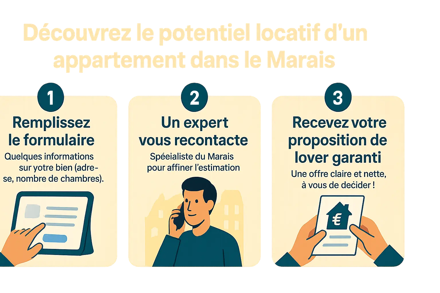 Vue panoramique sur les ruelles pittoresques du Marais à Paris