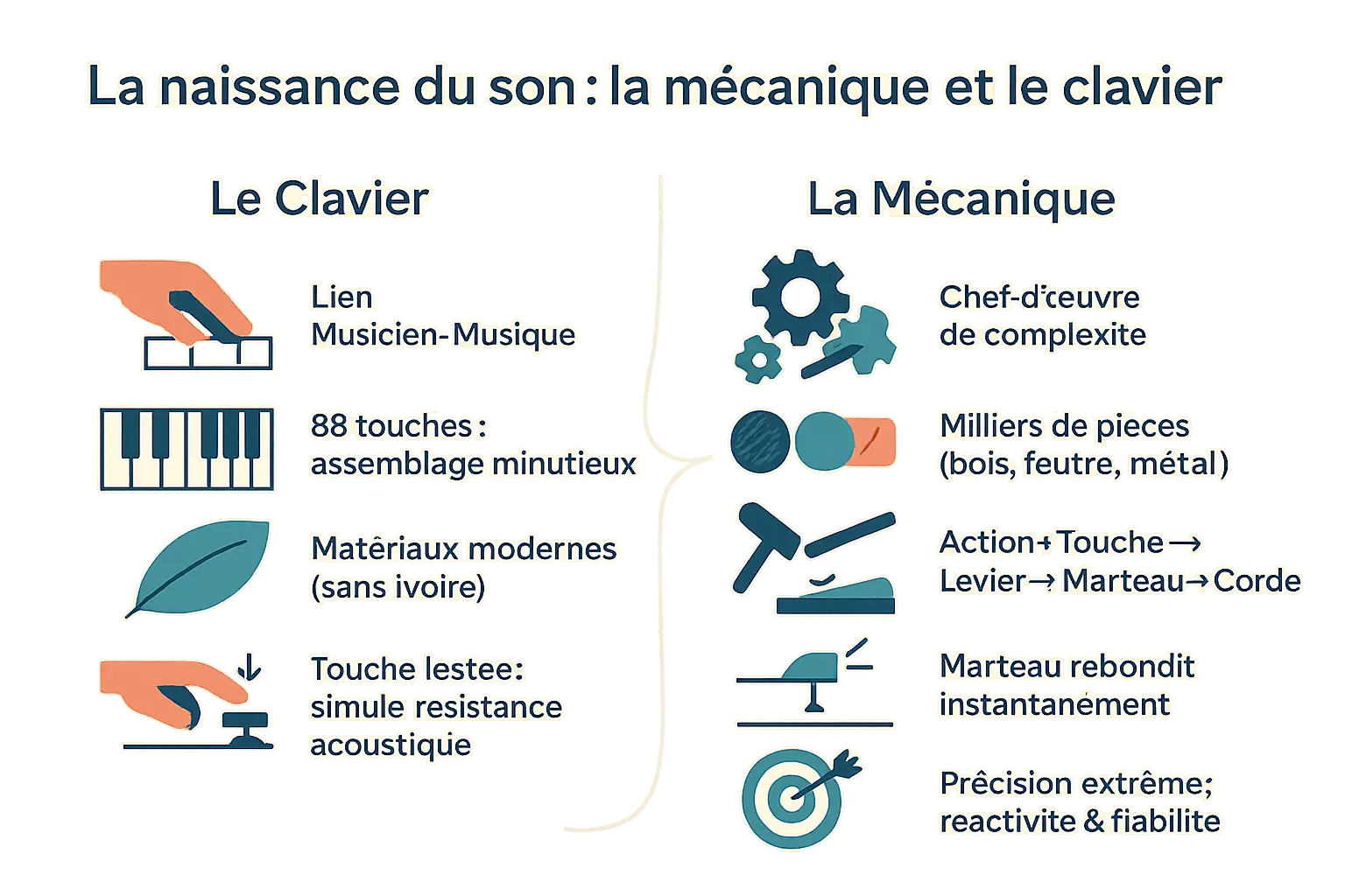 Mécanisme interne d'un piano