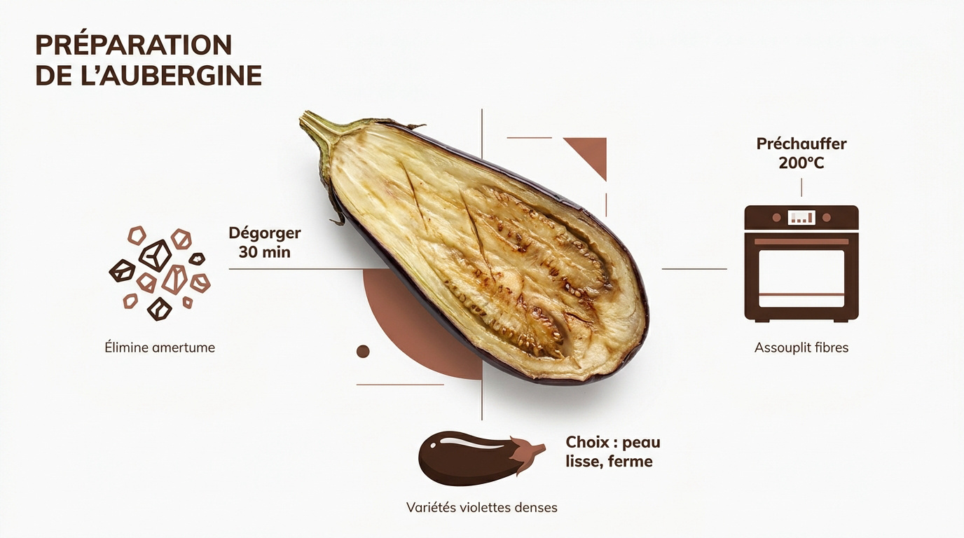 Préparation technique de l'aubergine avant cuisson