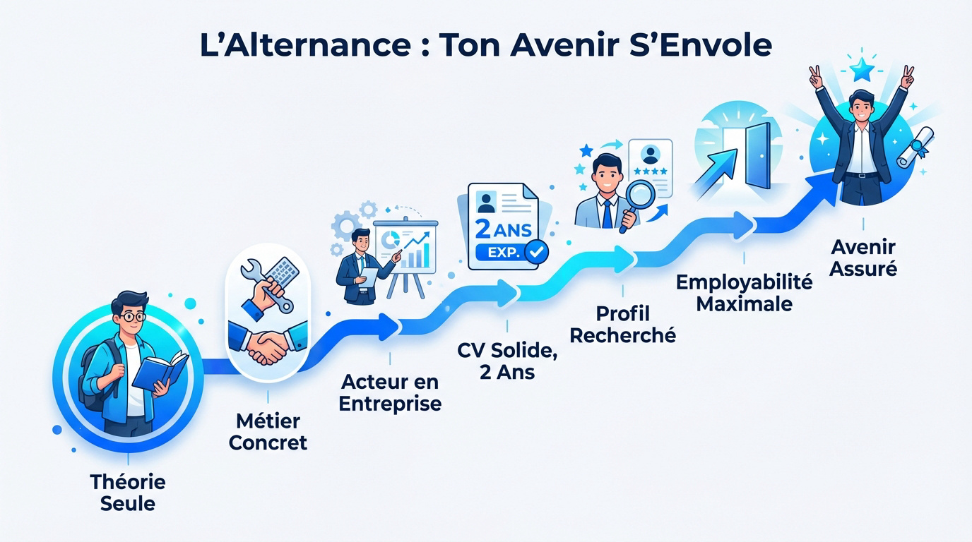 Jeune alternant souriant en entreprise