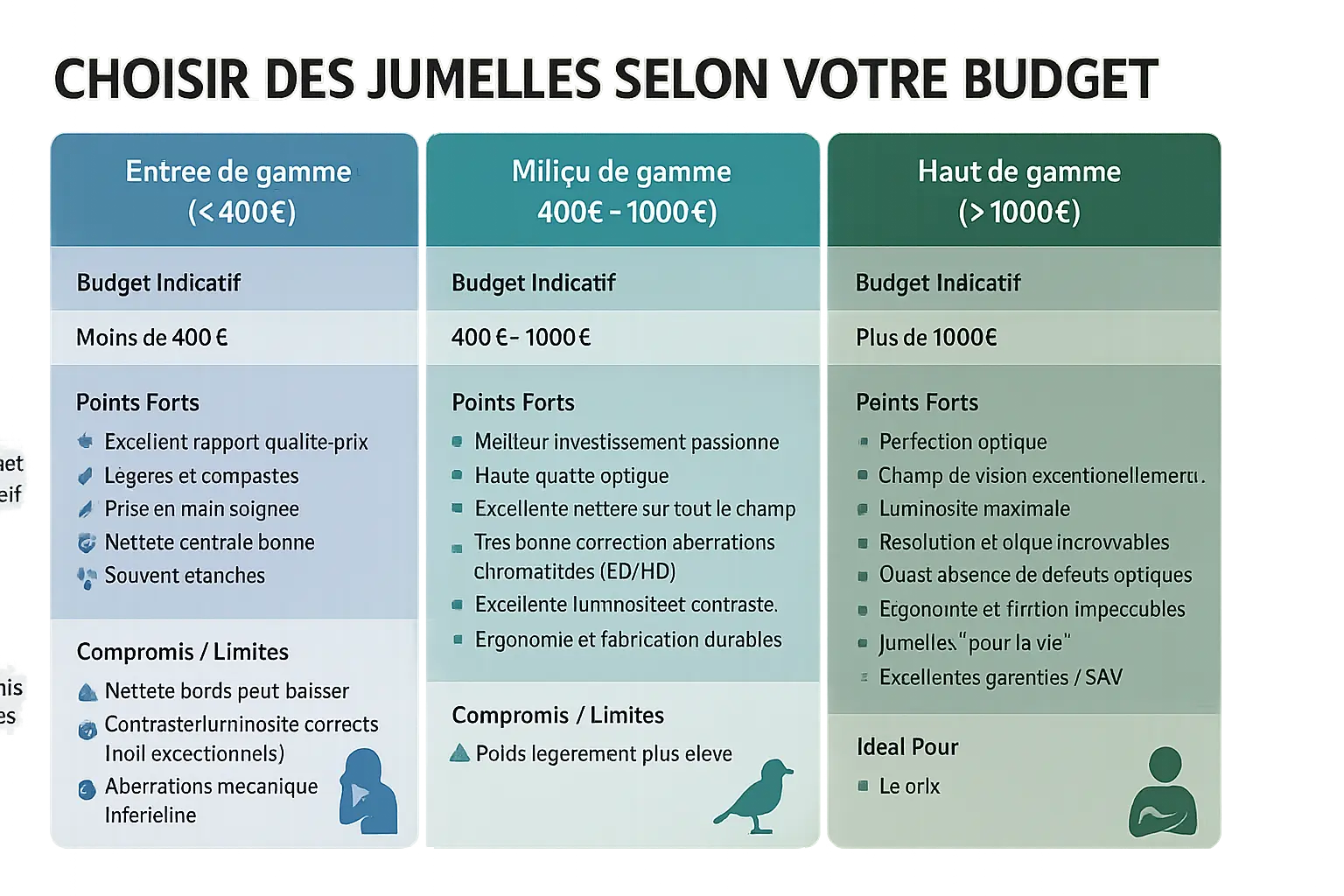 Illustration des jumelles d'ornithologie