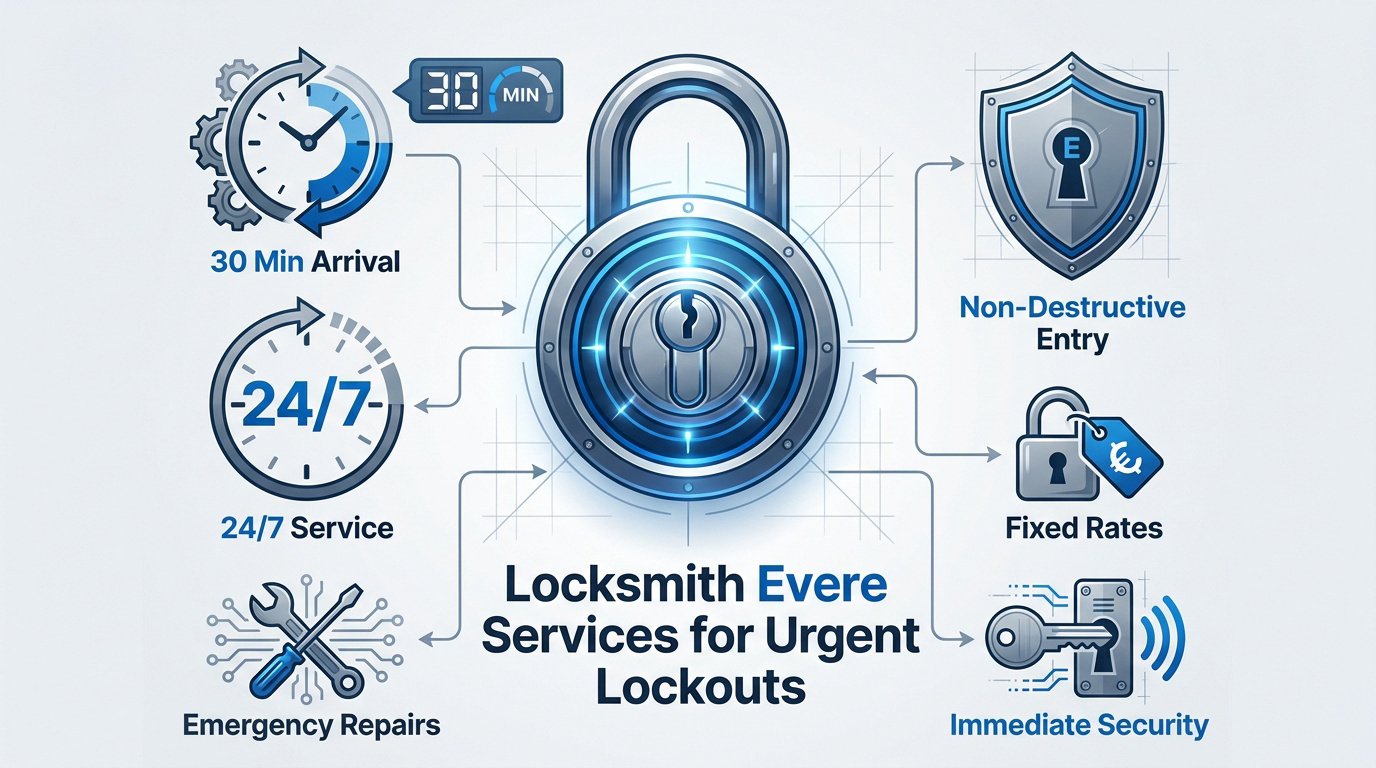 Professional locksmith technician performing an urgent door opening in Evere