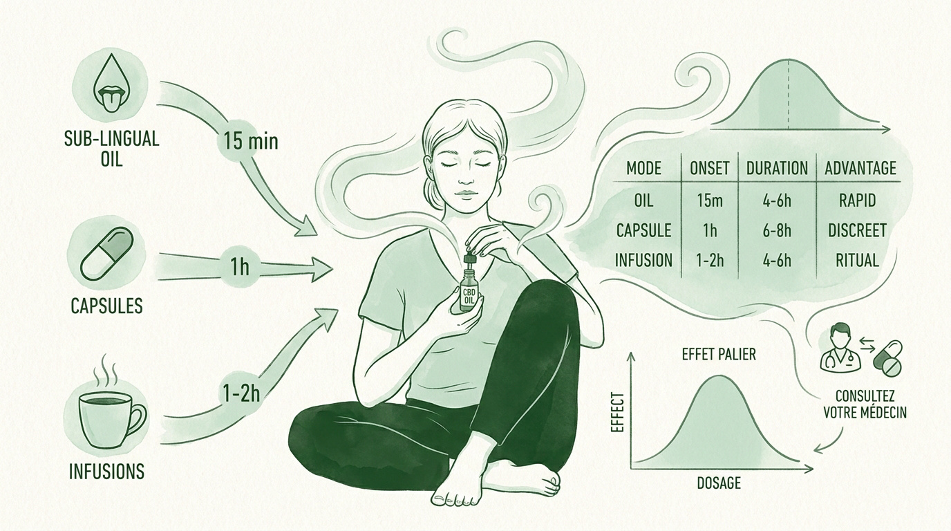 Flacon d'huile de CBD et fleurs de chanvre pour la gestion du stress