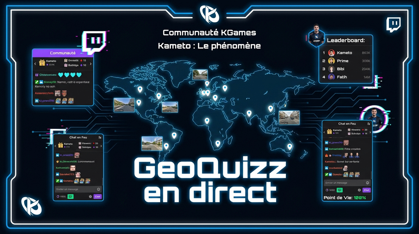Infographie de l'événement GeoGuessr en direct avec Kameto