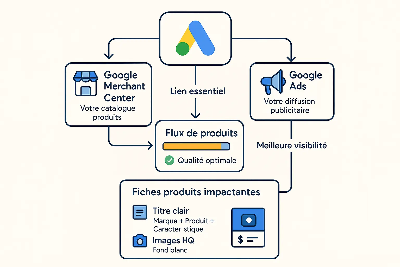 Illustration du fonctionnement de Google Shopping