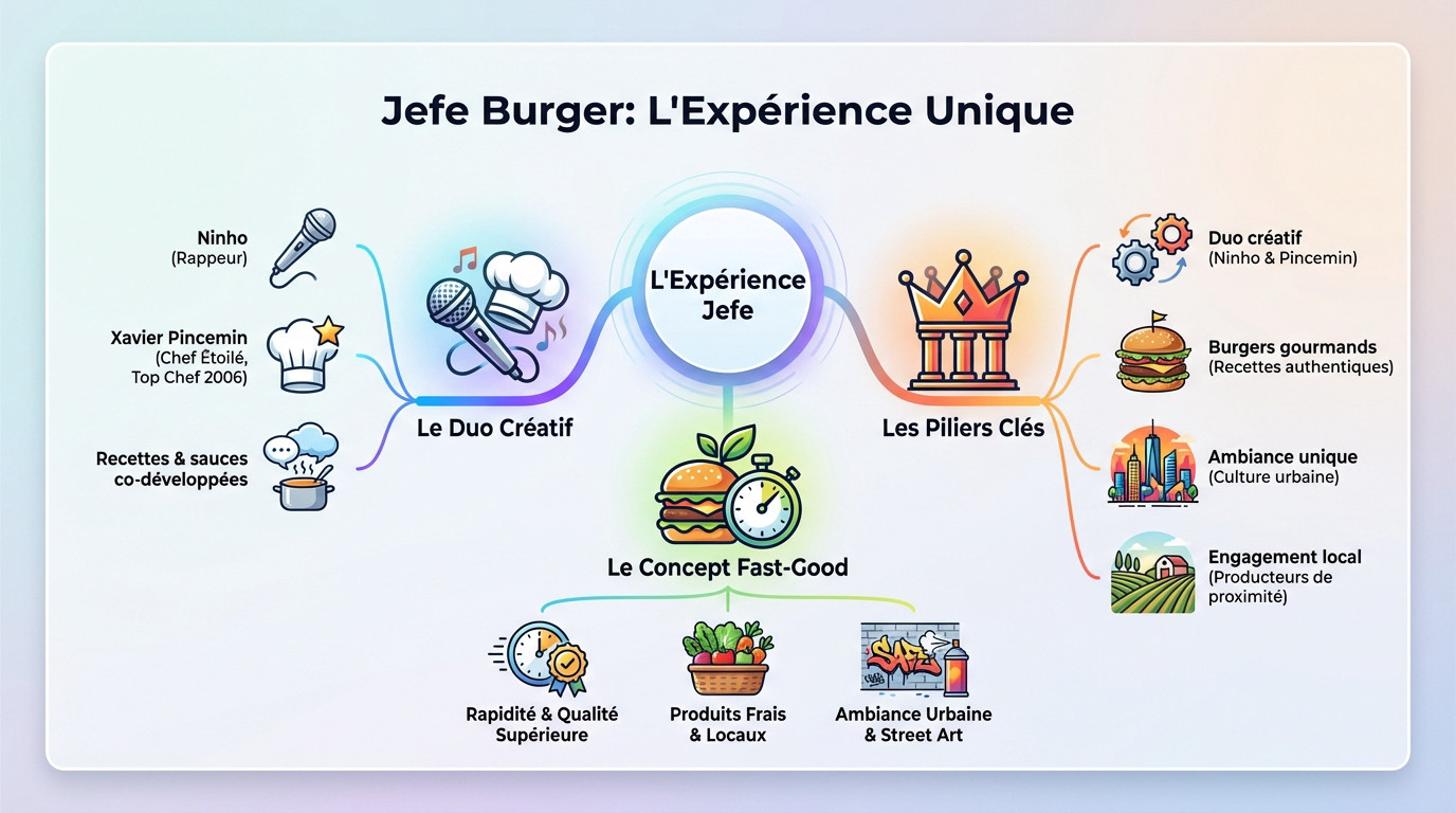 Intérieur coloré et ambiance street art du restaurant Jefe Burger à Paris