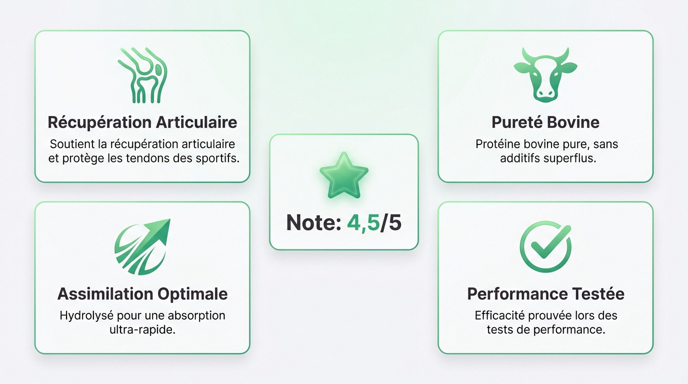 Infographie détaillant les avantages du collagène hydrolysé pour la récupération sportive