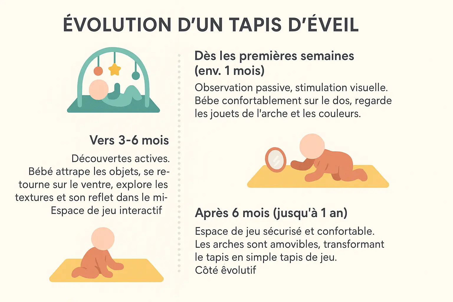Évolution d'un tapis d'éveil avec bébé