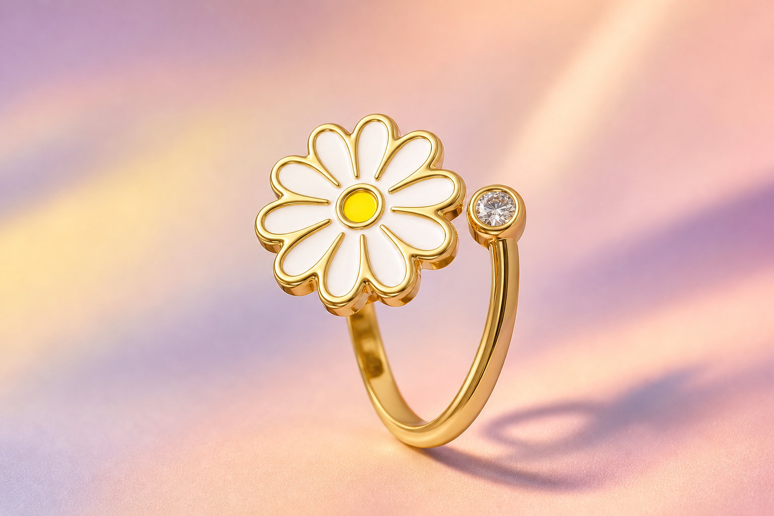 Bague Anti-Stress Ajustable - Tournesol pour rayonner au bureau