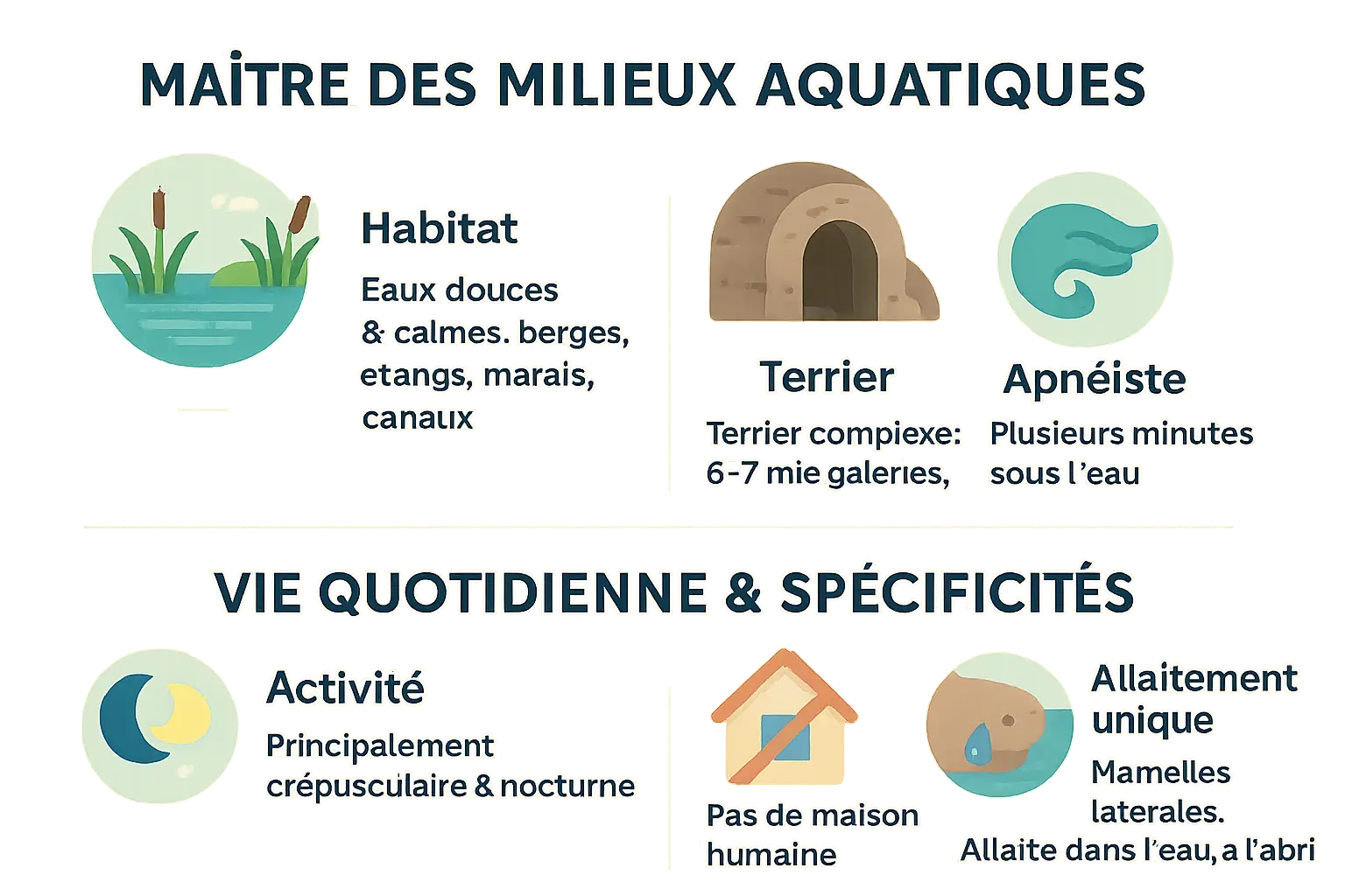 Un ragondin dans son environnement aquatique