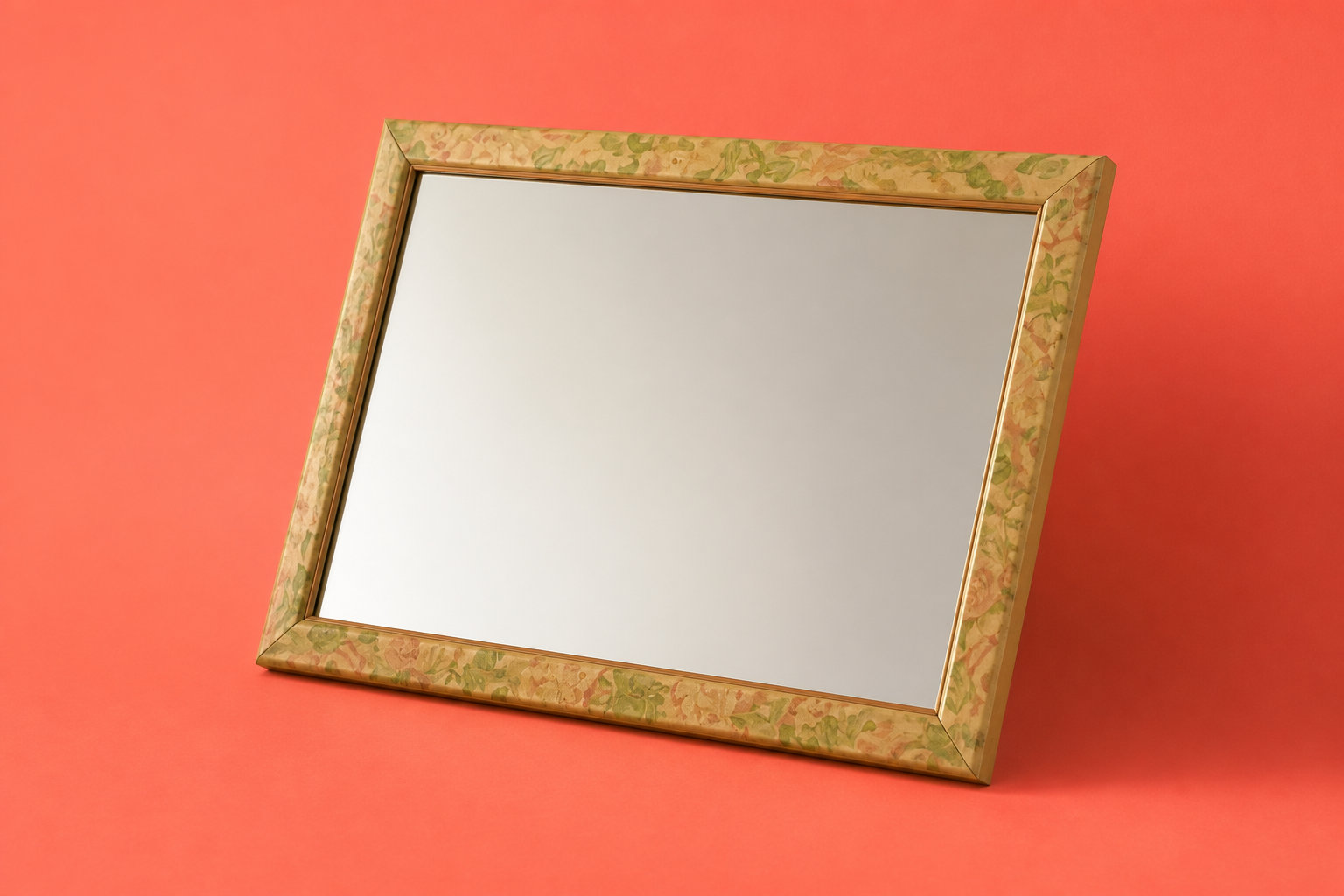 Miroir floral biseauté