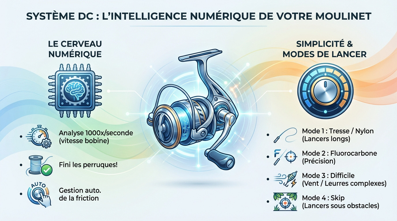 Système de freinage numérique i-DC4 du Shimano Curado DC