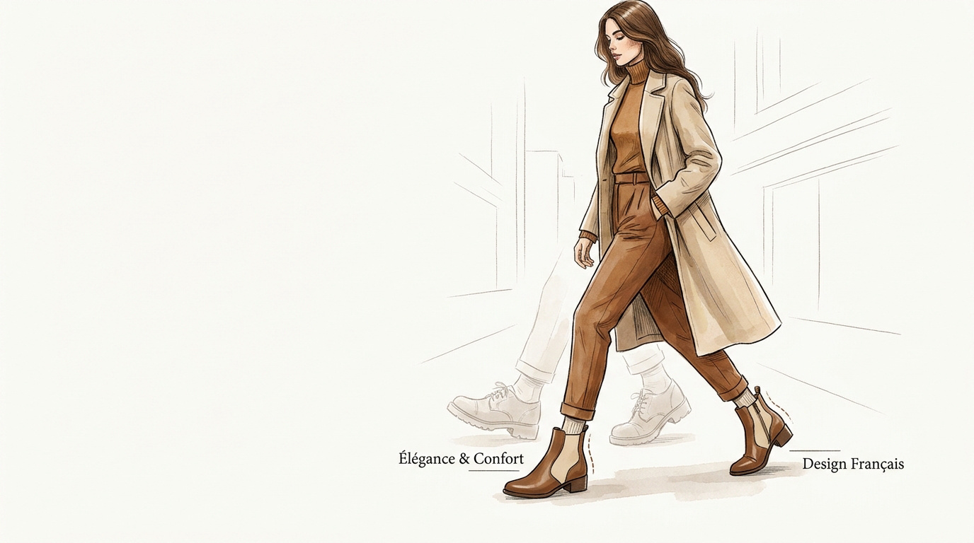 Femme portant des chaussures orthopédiques élégantes et modernes en ville