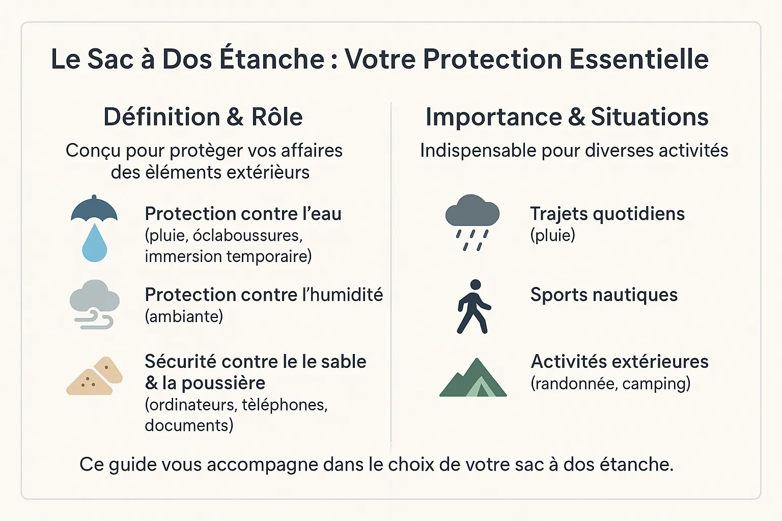 Sac à dos étanche sur un bateau en mer