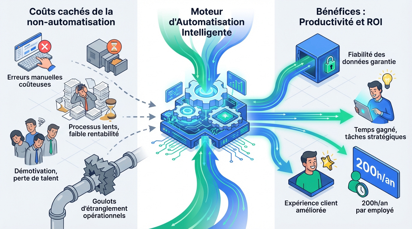 Schéma de l'automatisation entreprise pour booster la productivité et réduire les erreurs