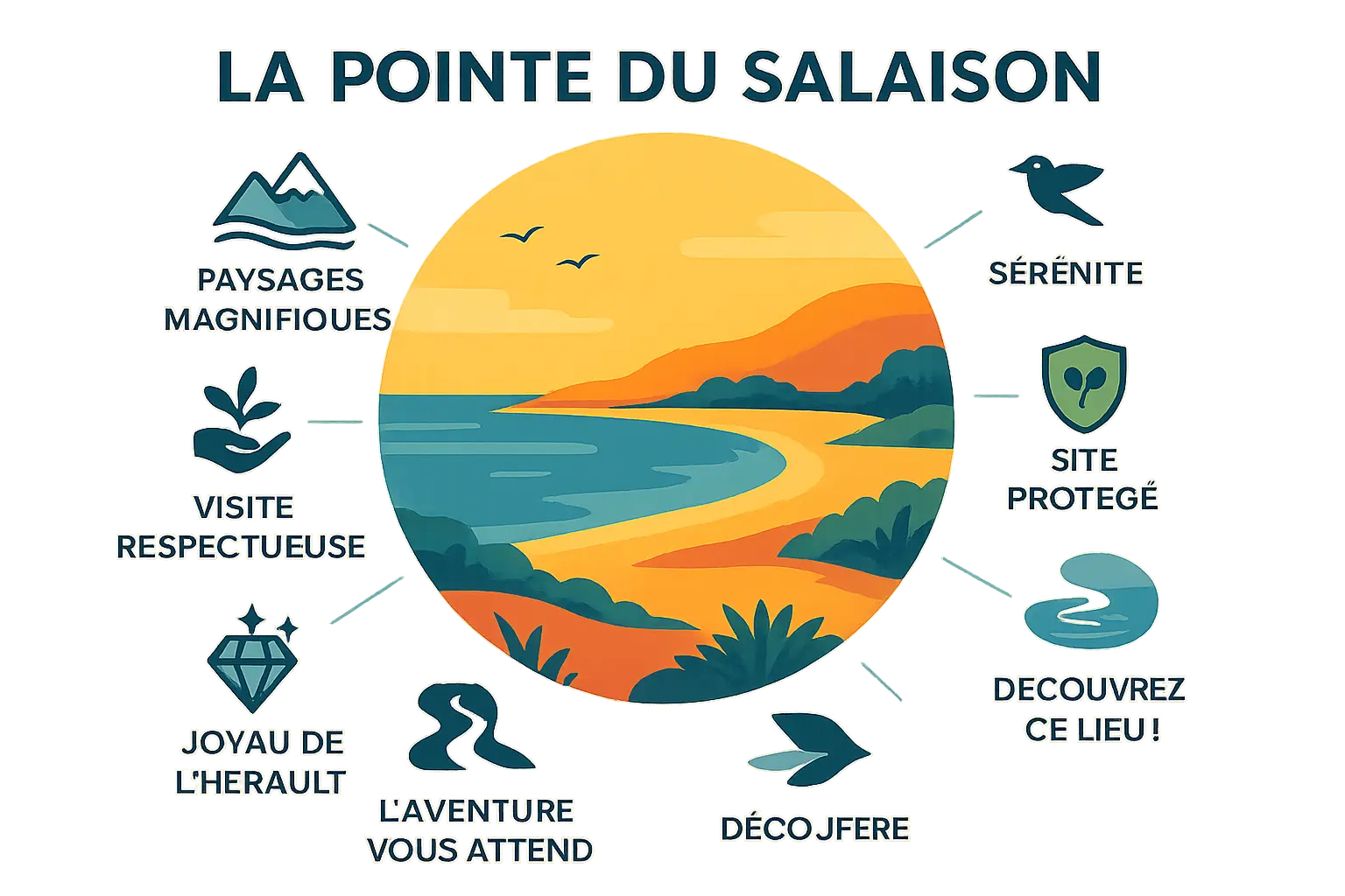 Vue panoramique sur la Pointe du Salaison avec ses étangs et sa biodiversité