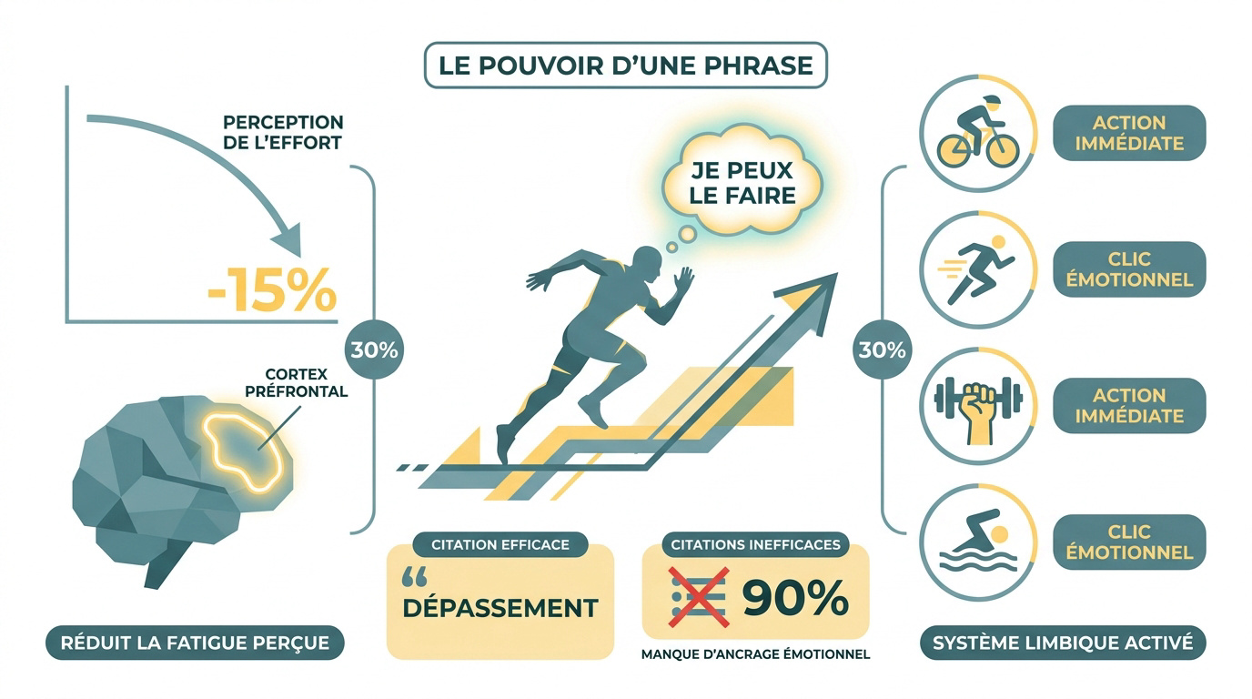 Athlète en plein effort utilisant le self-talk pour la motivation sportive