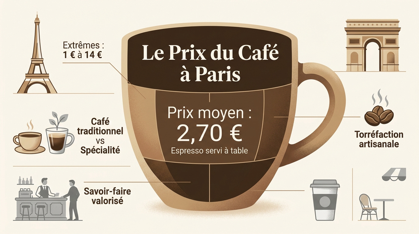Analyse des prix du café espresso à Paris selon les établissements
