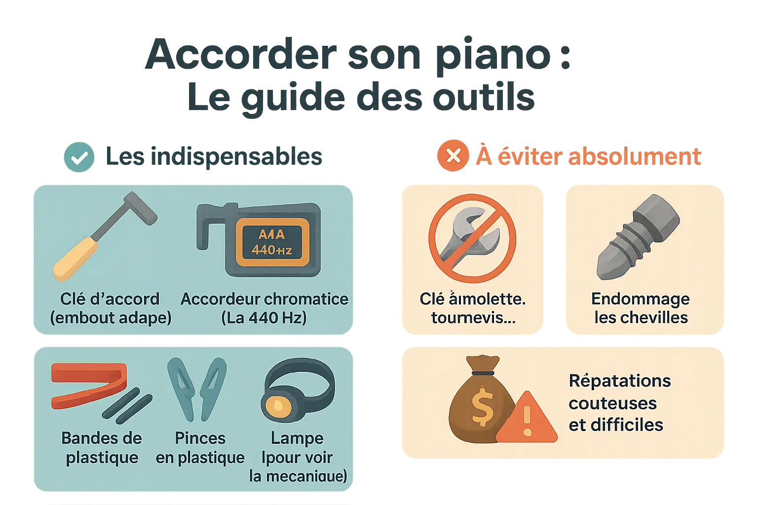 Outils pour accorder un piano