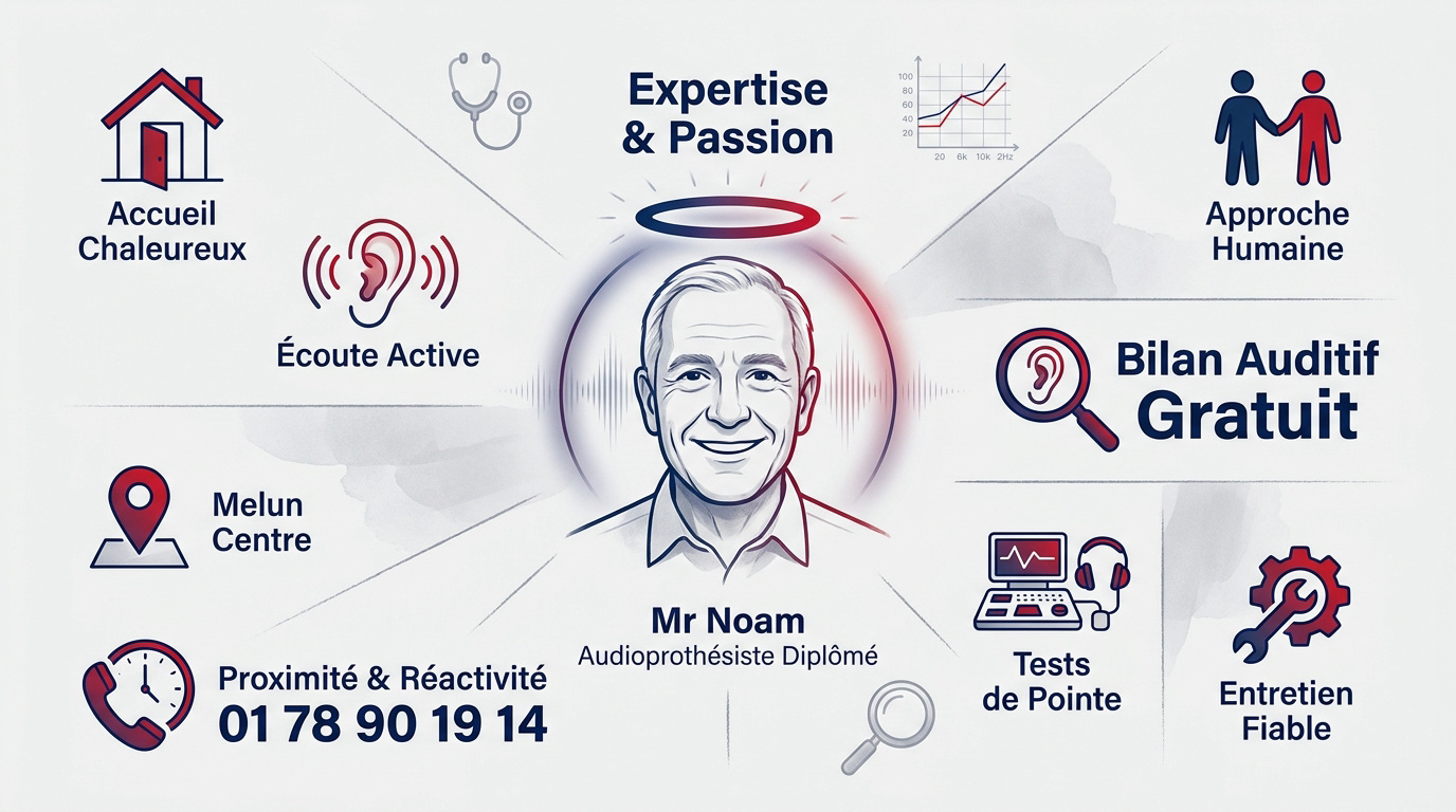 Mr Noam audioprothésiste diplômé d'État au centre Au Petit Son à Melun