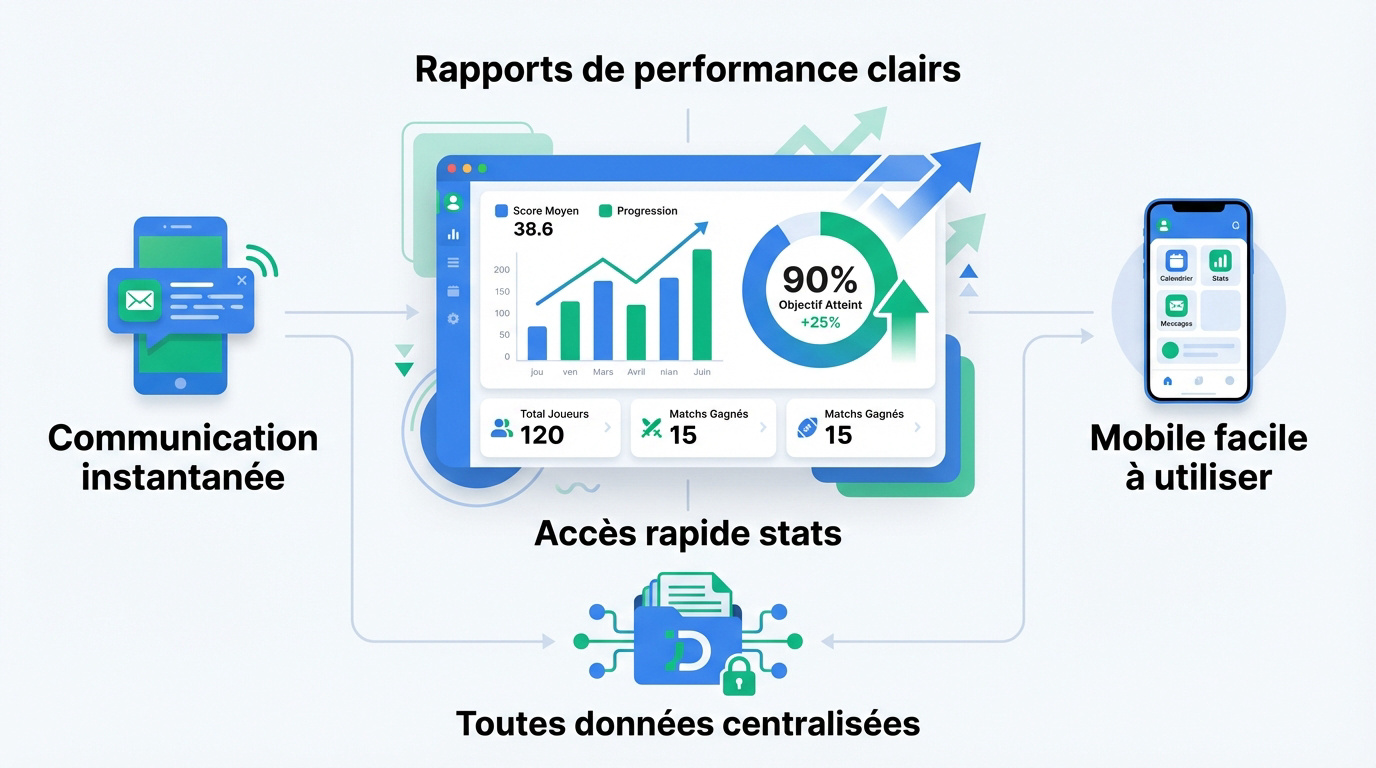 Interface de gestion de performance sportive et suivi des bilans