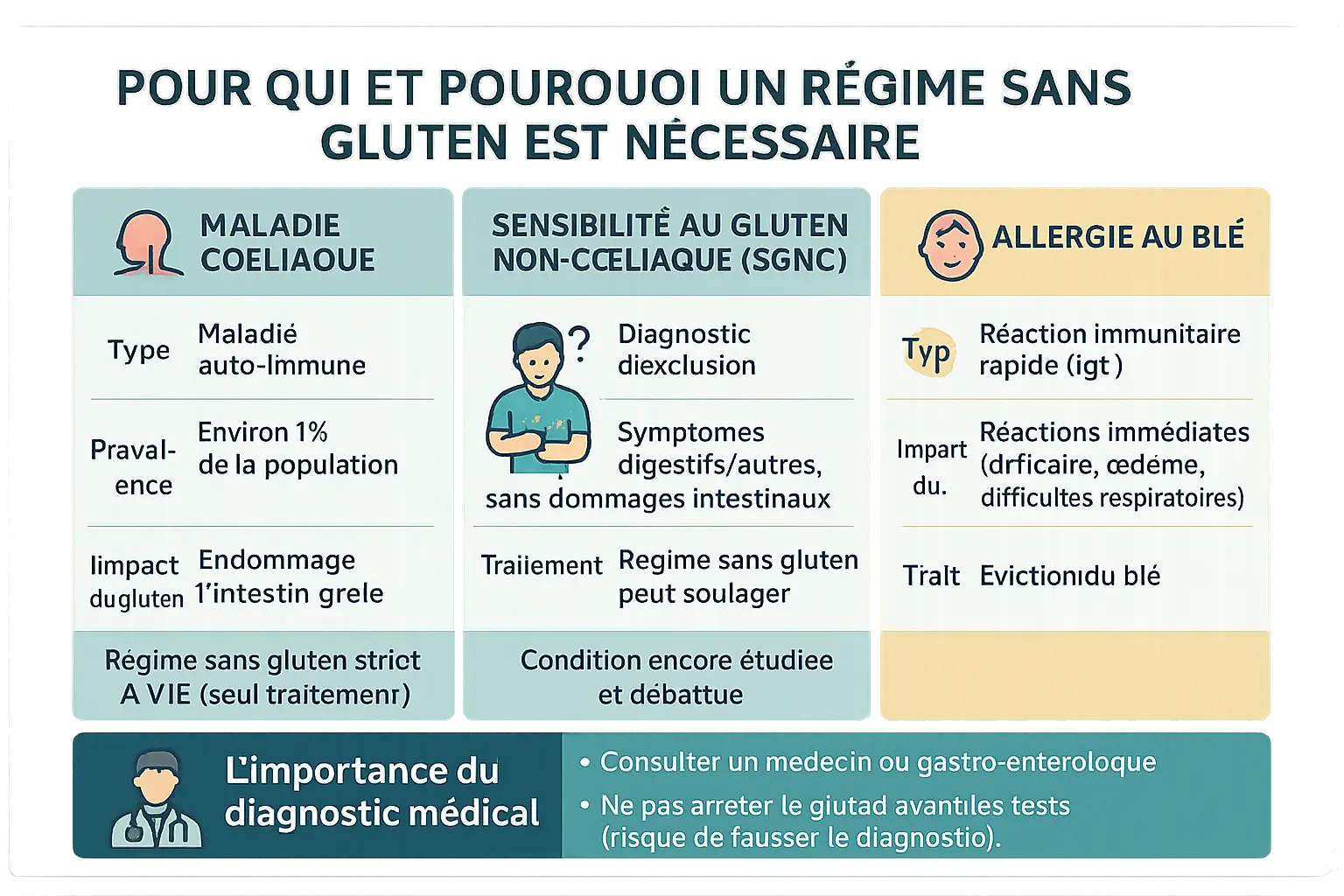Schéma des symptômes liés au gluten