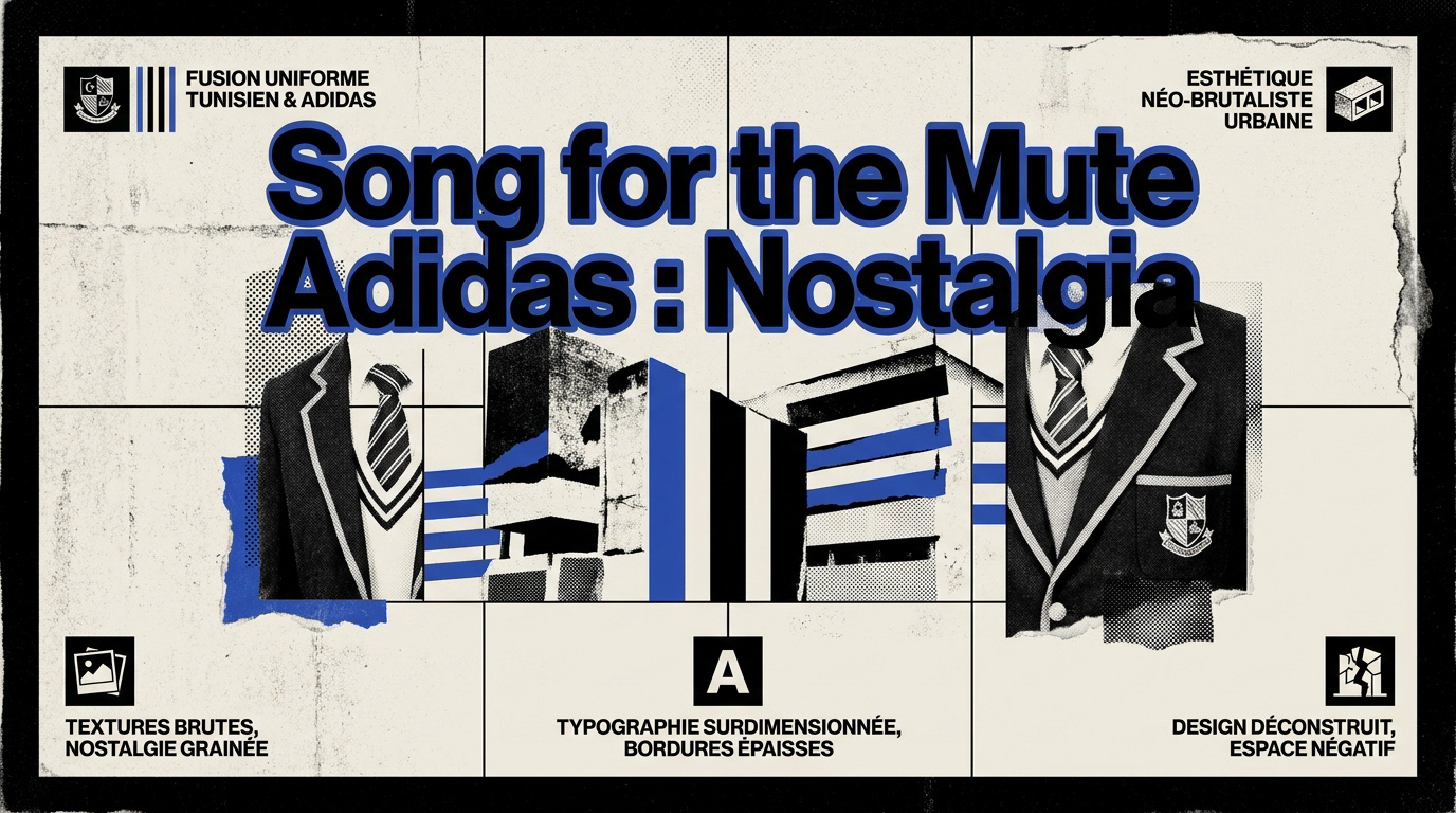 Mannequin portant la collection Song for the Mute x Adidas Nostalgia associant textures vintage et coupes modernes