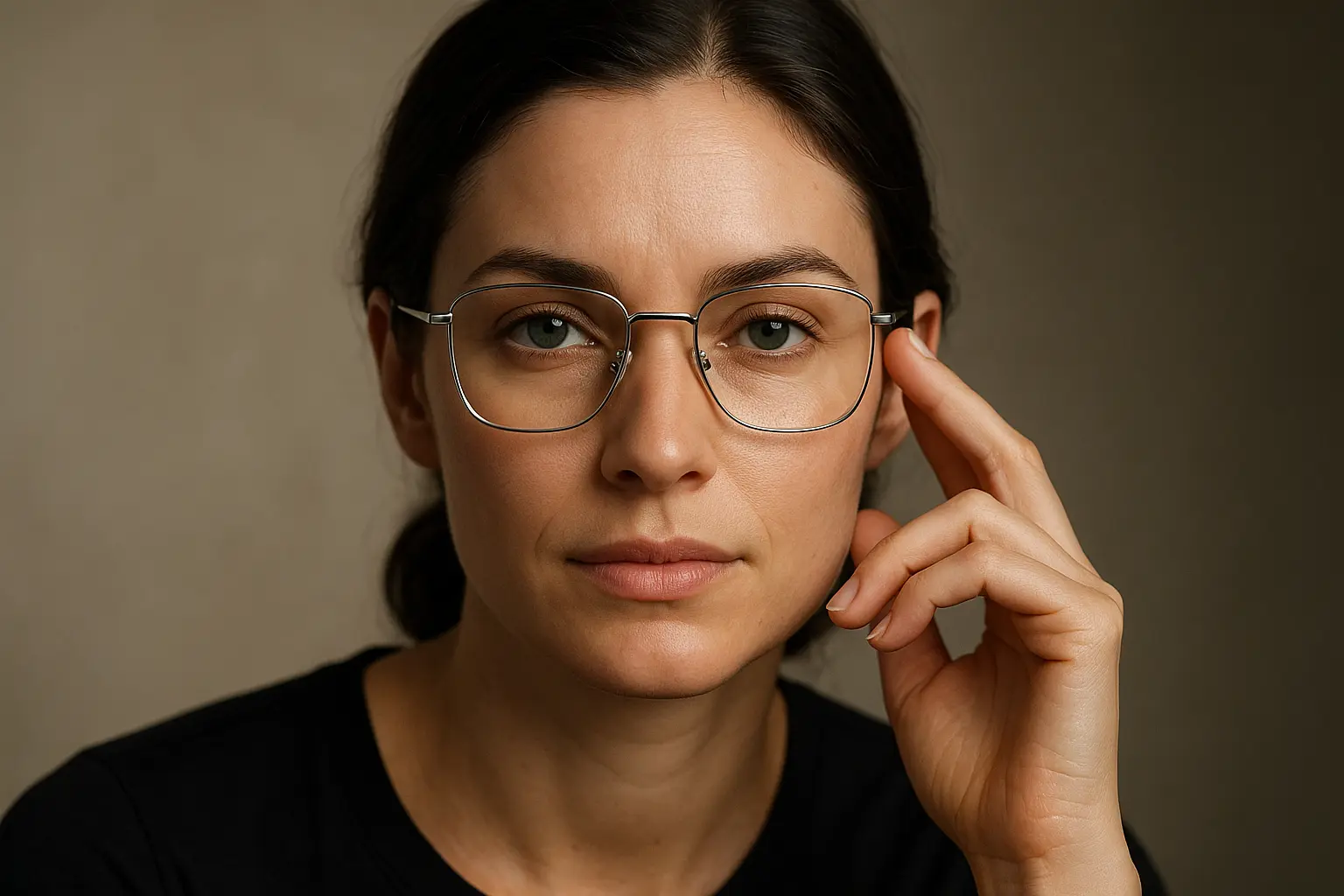 Femme portant des lunettes qui s'adaptent parfaitement à sa morphologie