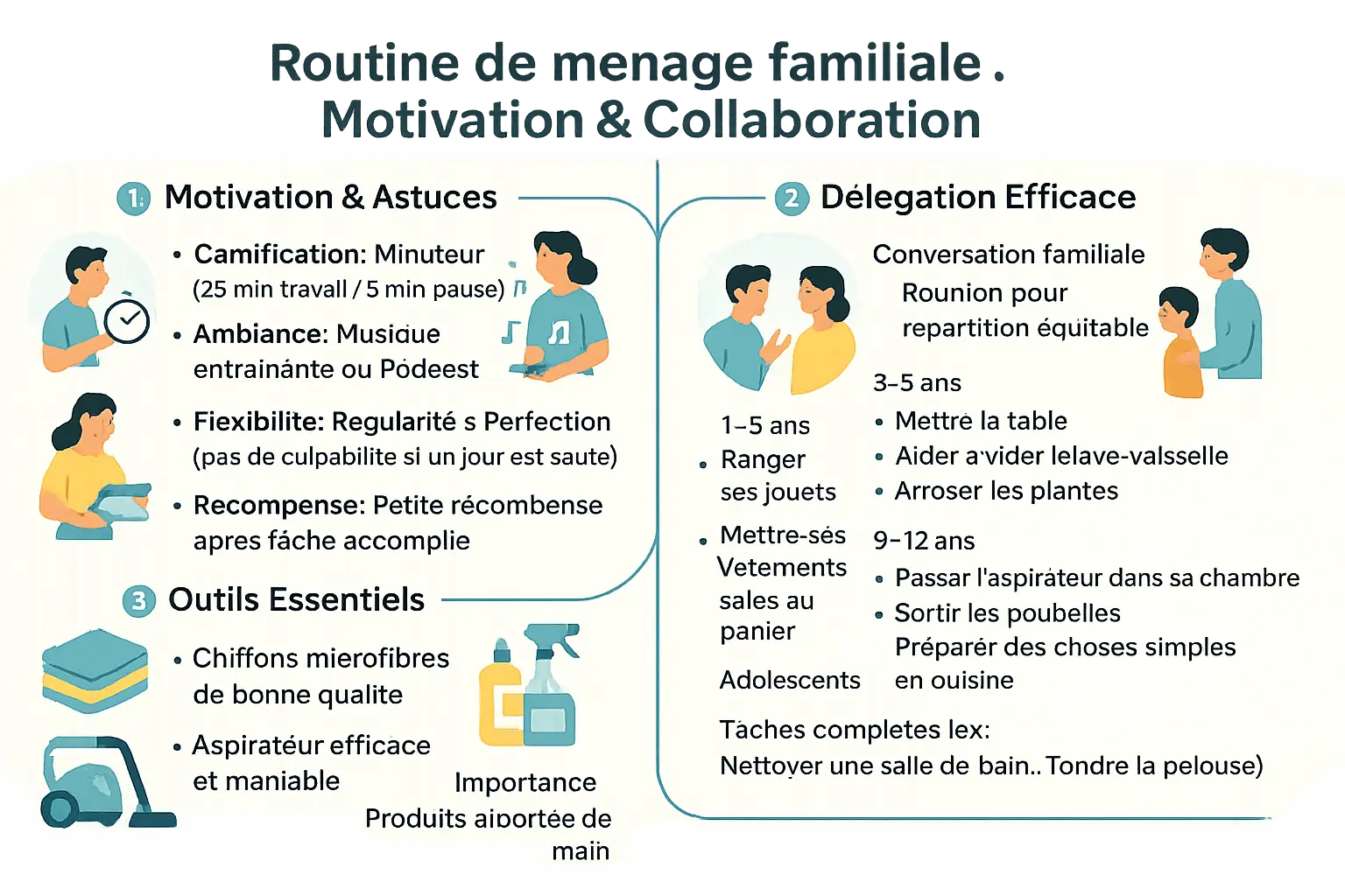 Routine de ménage familiale
