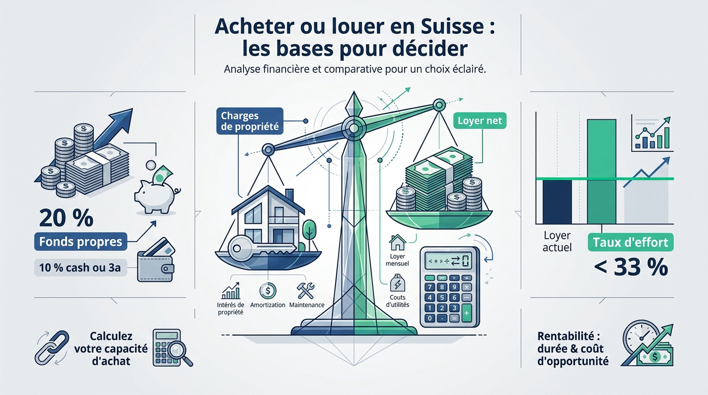 Comparaison entre l'achat et la location d'un logement en Suisse