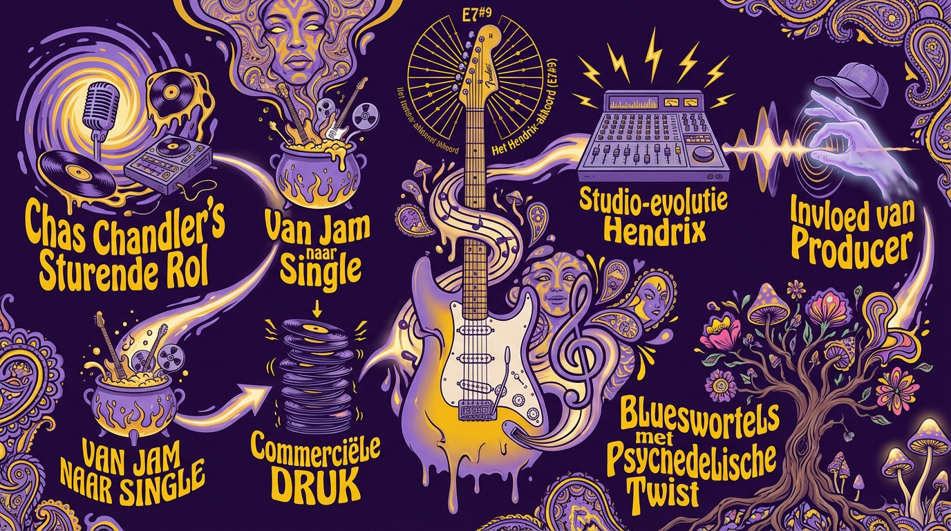 Psychedelische poster van Jimi Hendrix en het opnameproces van Purple Haze