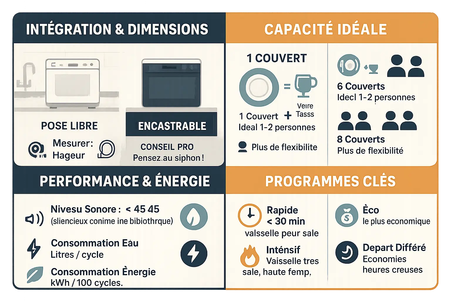 Tableau comparatif des meilleures marques de mini lave-vaisselle