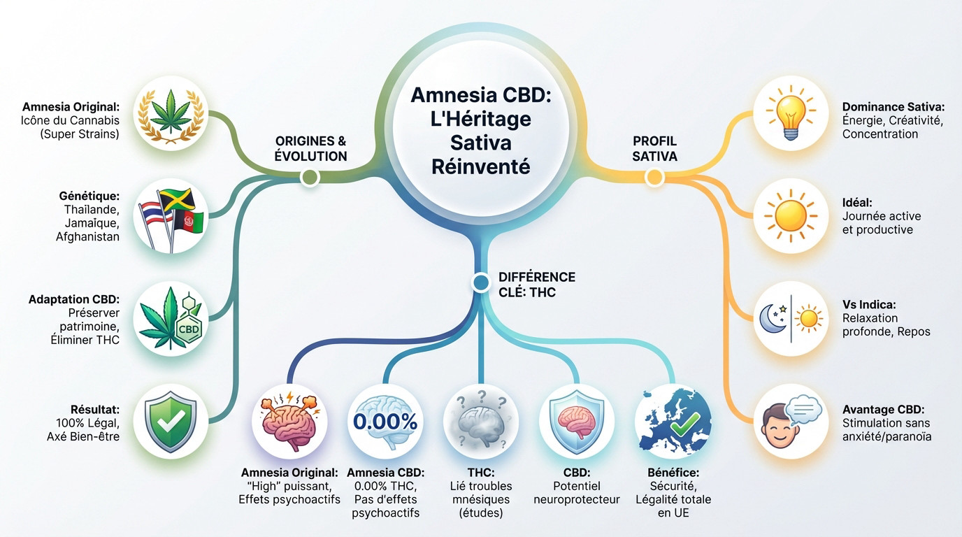 Histoire de la génétique Amnesia CBD depuis les années 90