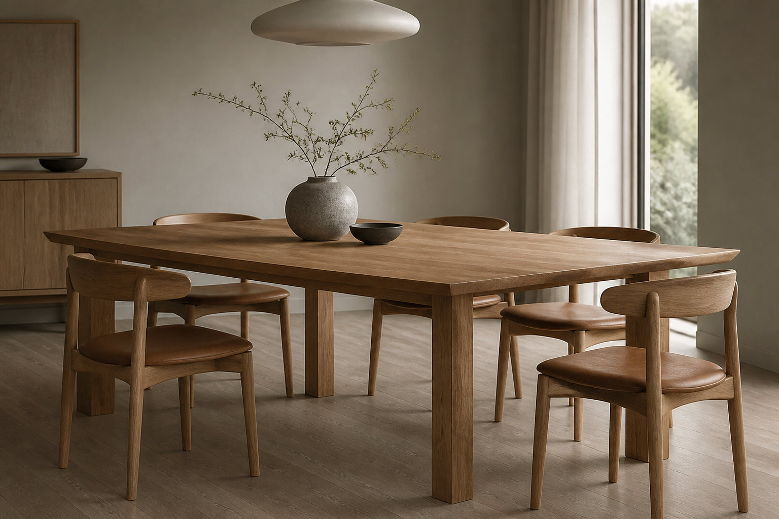 Table scandinave en ch&ecirc;ne : la clart&eacute; du minimalisme