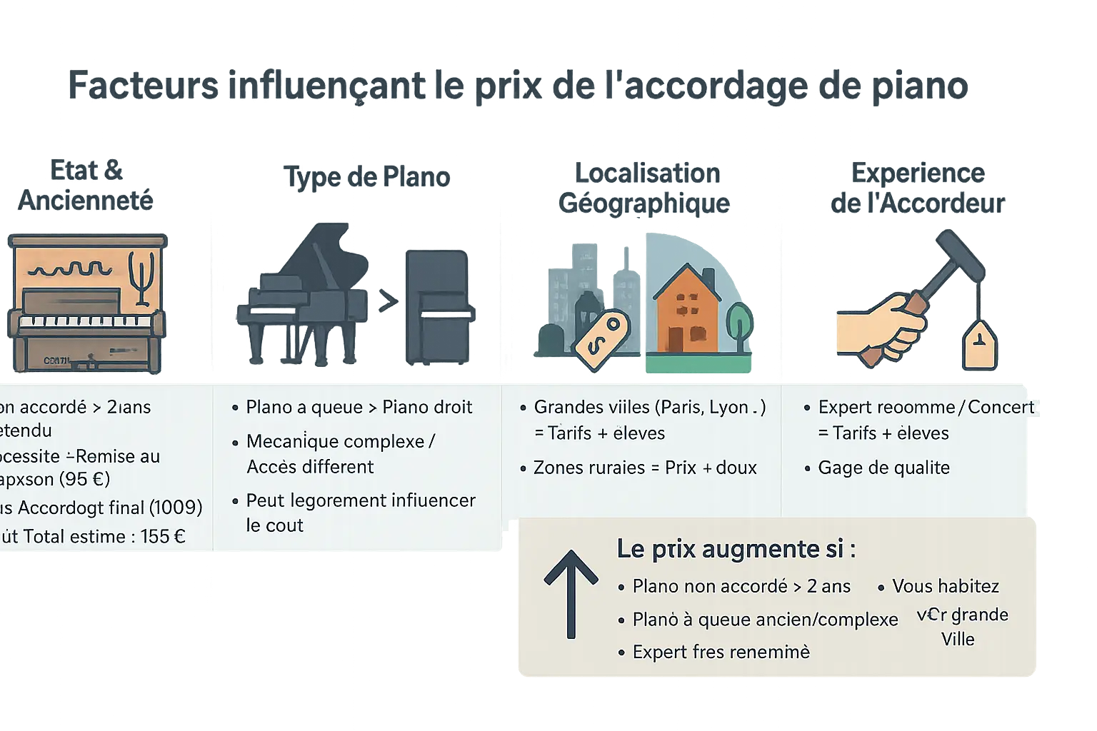 Facteurs influençant le prix d'un accordage de piano