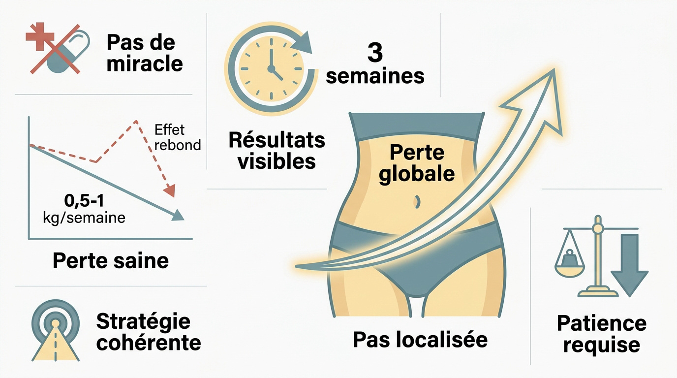 Illustration d'un parcours de perte de poids axé sur la stratégie et la patience