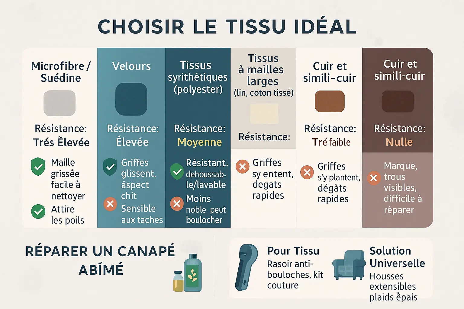 Comparatif tissus résistants aux griffures de chat