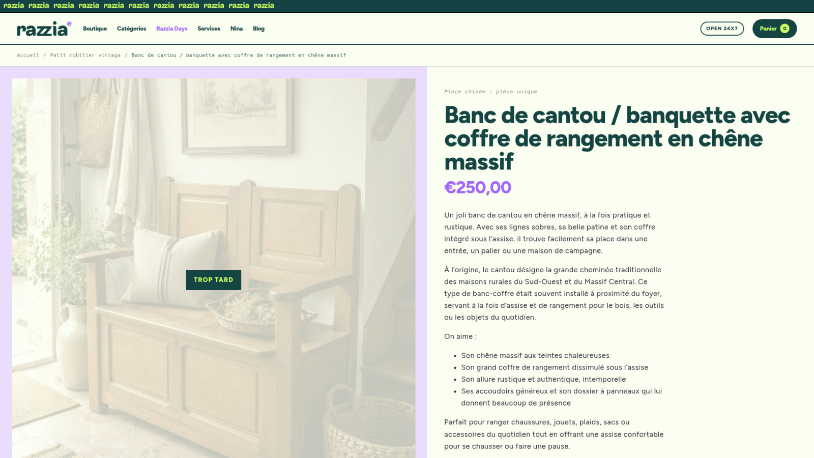 Banc de cantou en chêne : ta solution de rangement