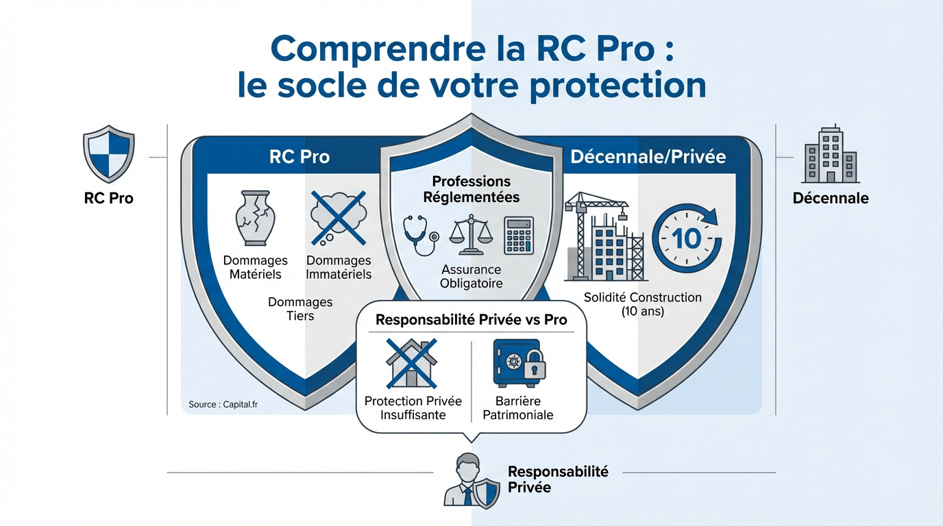 Comparatif entre la responsabilité civile professionnelle et l'assurance décennale pour les entreprises