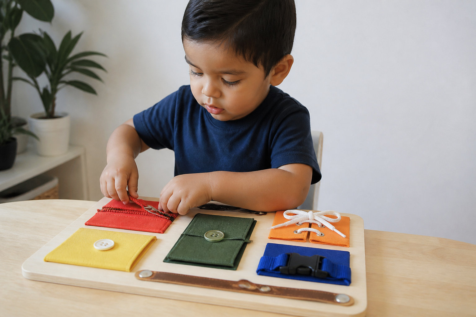 Busy Board Montessori pour l'autonomie quotidienne