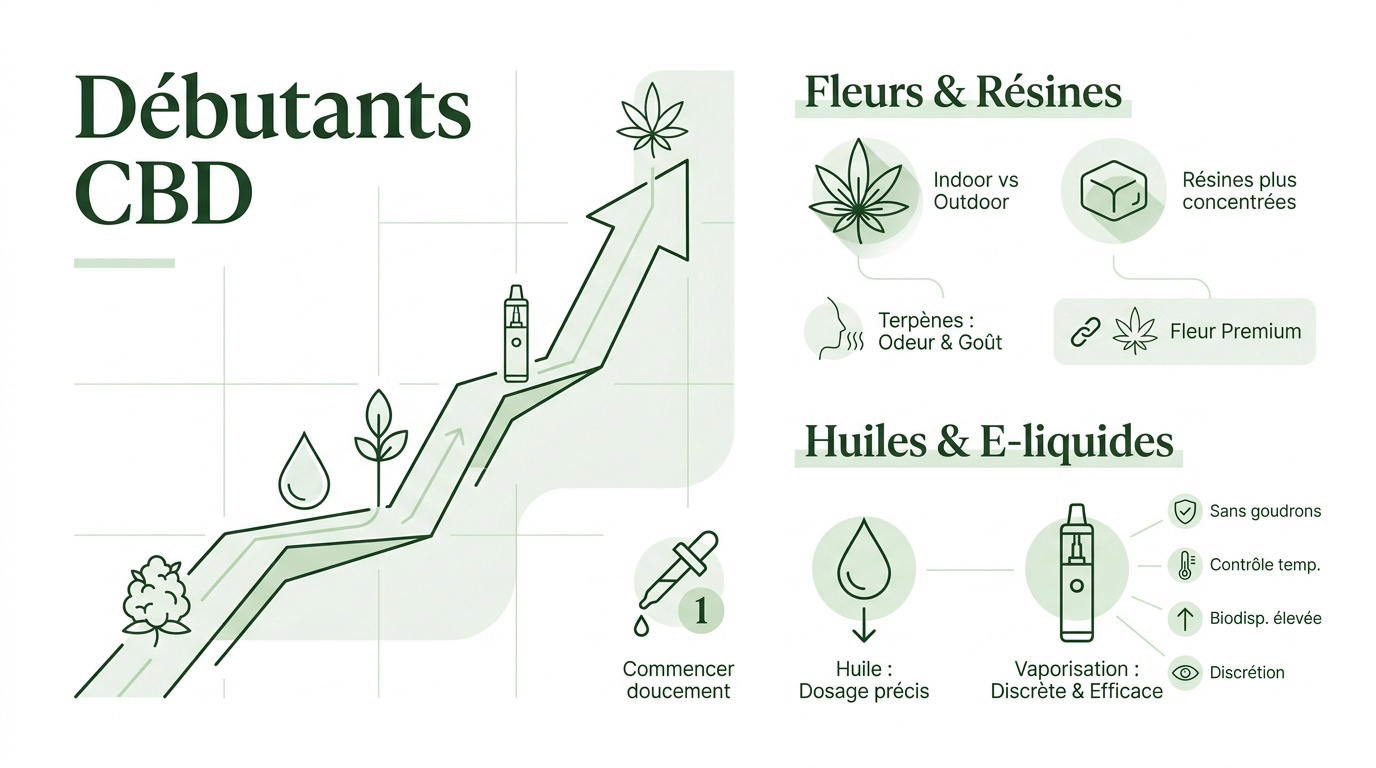 Infographie conseils dosage et utilisation du CBD pour les débutants