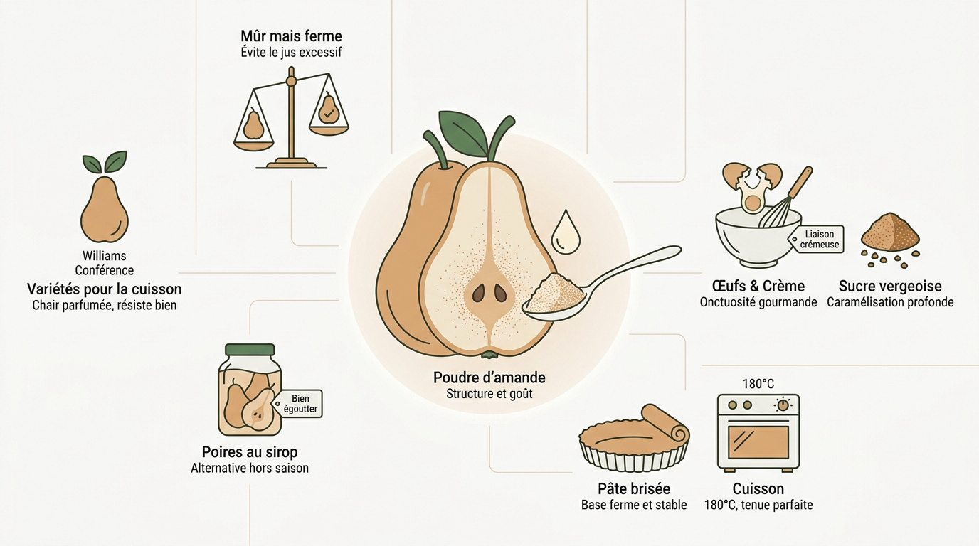 Infographie préparation tarte aux poires