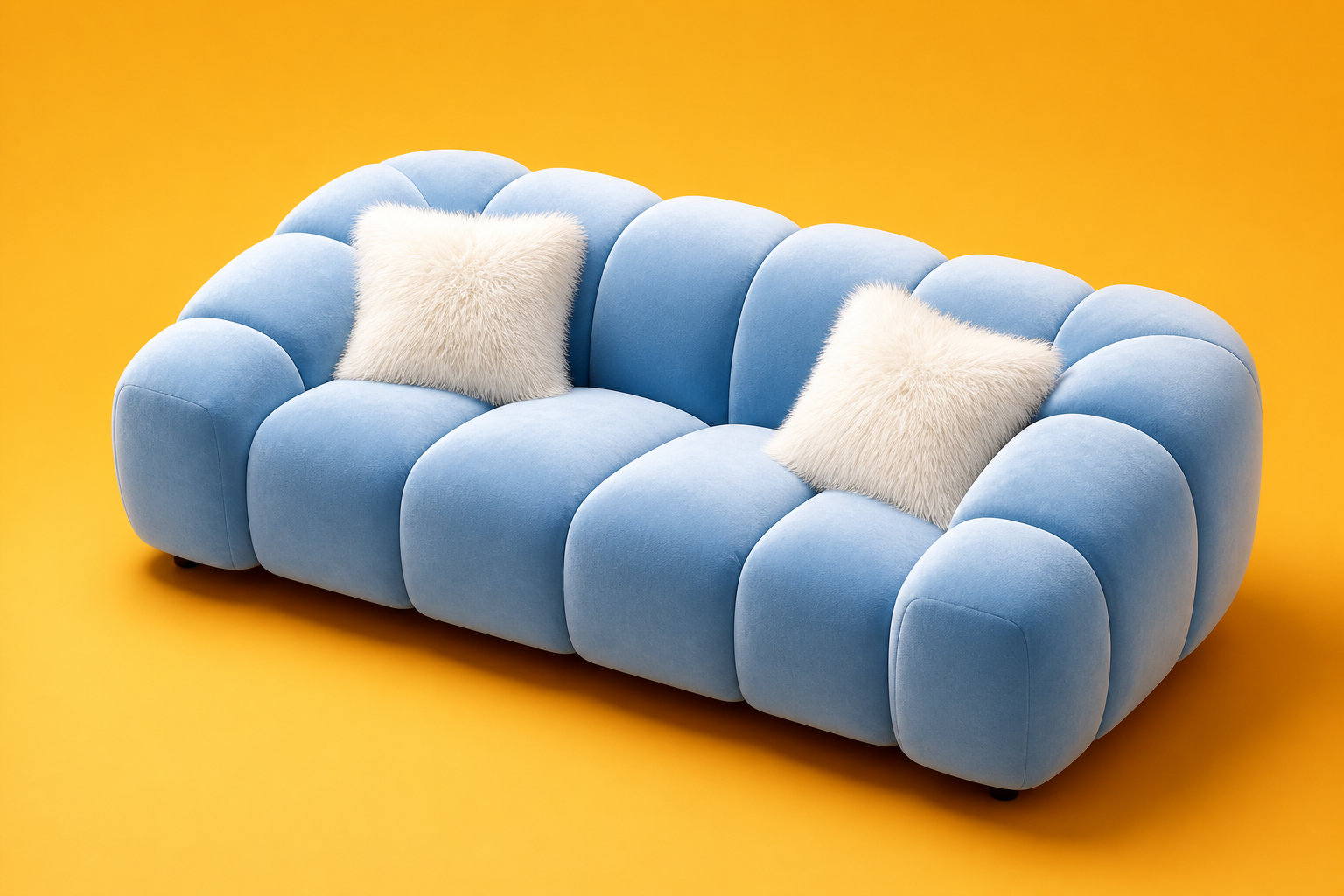 Canapé nuage AVA bleu : une escale apaisante au cœur de votre foyer