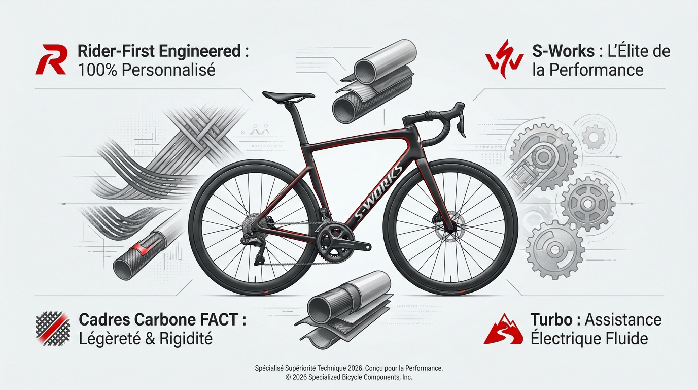 Vélo de route Specialized haut de gamme en carbone FACT