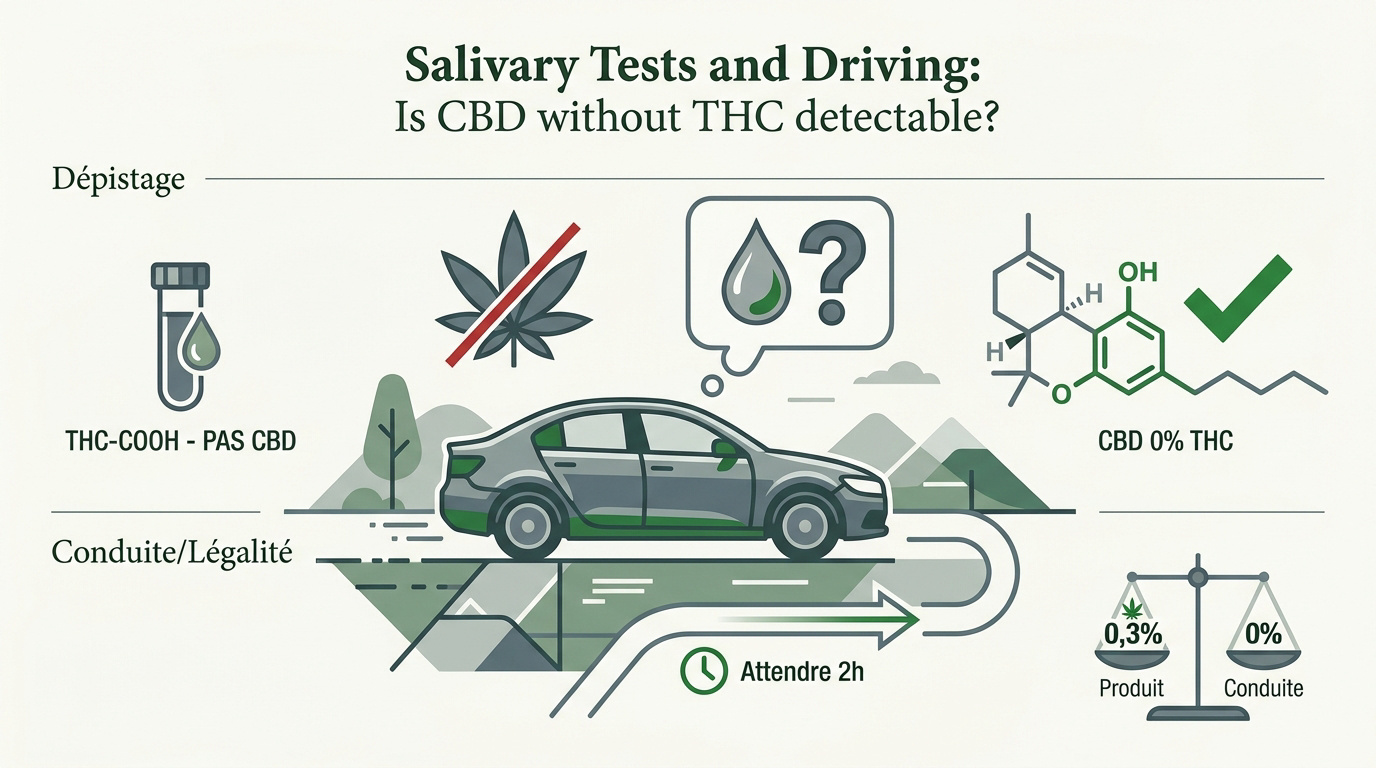 Contrôle routier et test salivaire pour le CBD sans THC