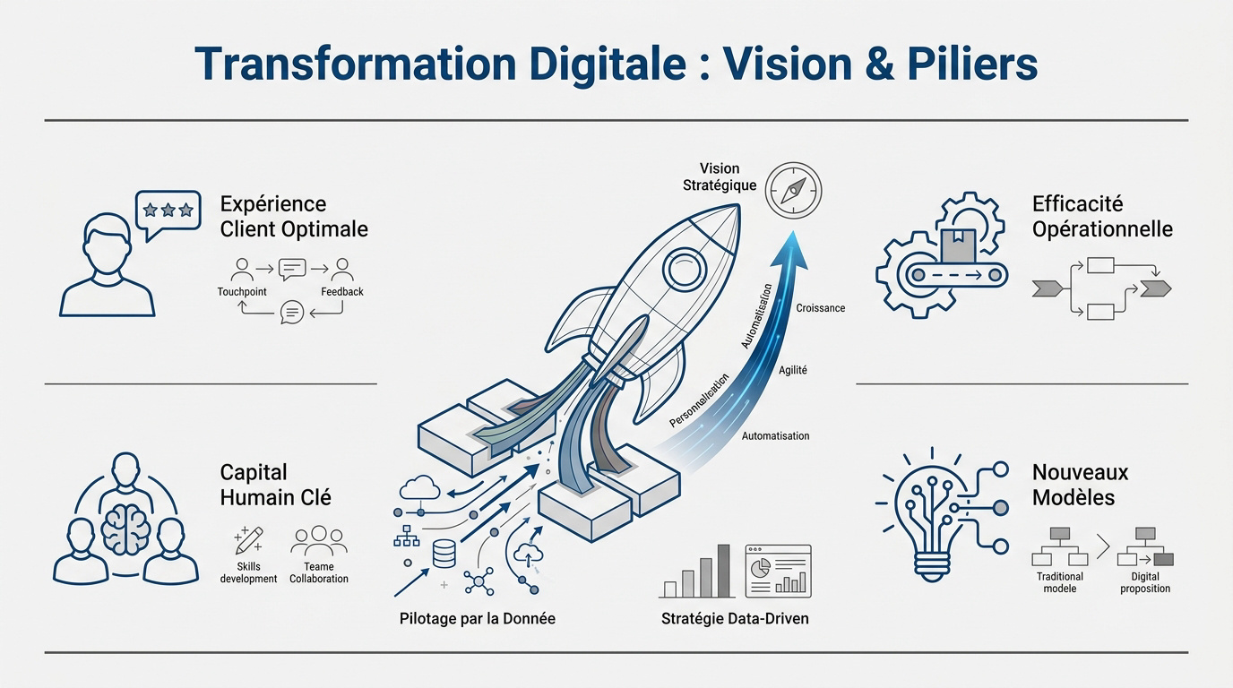 Vision stratégique des piliers de la transformation digitale pour les dirigeants