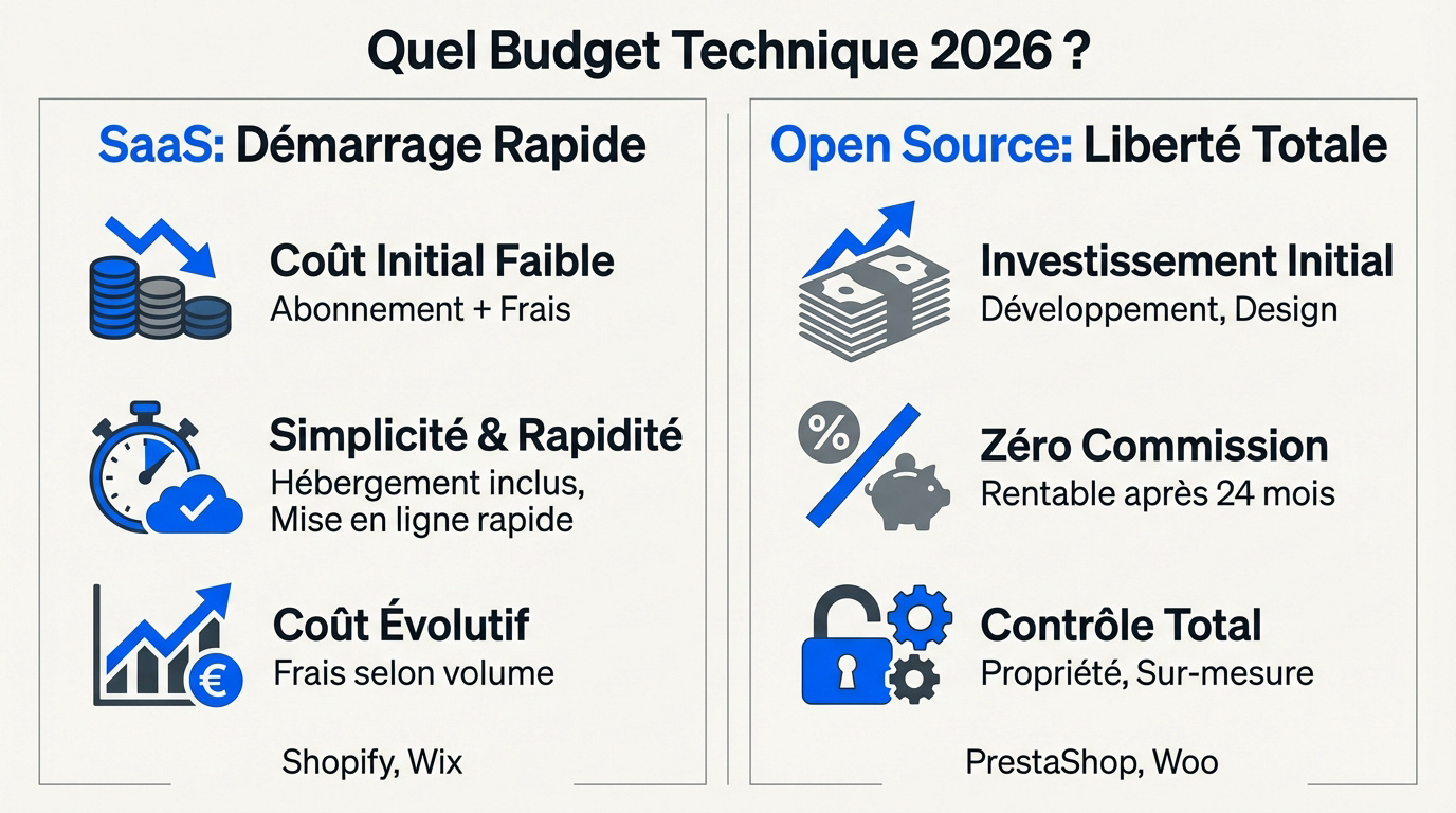 Comparatif des solutions techniques e-commerce pour 2026