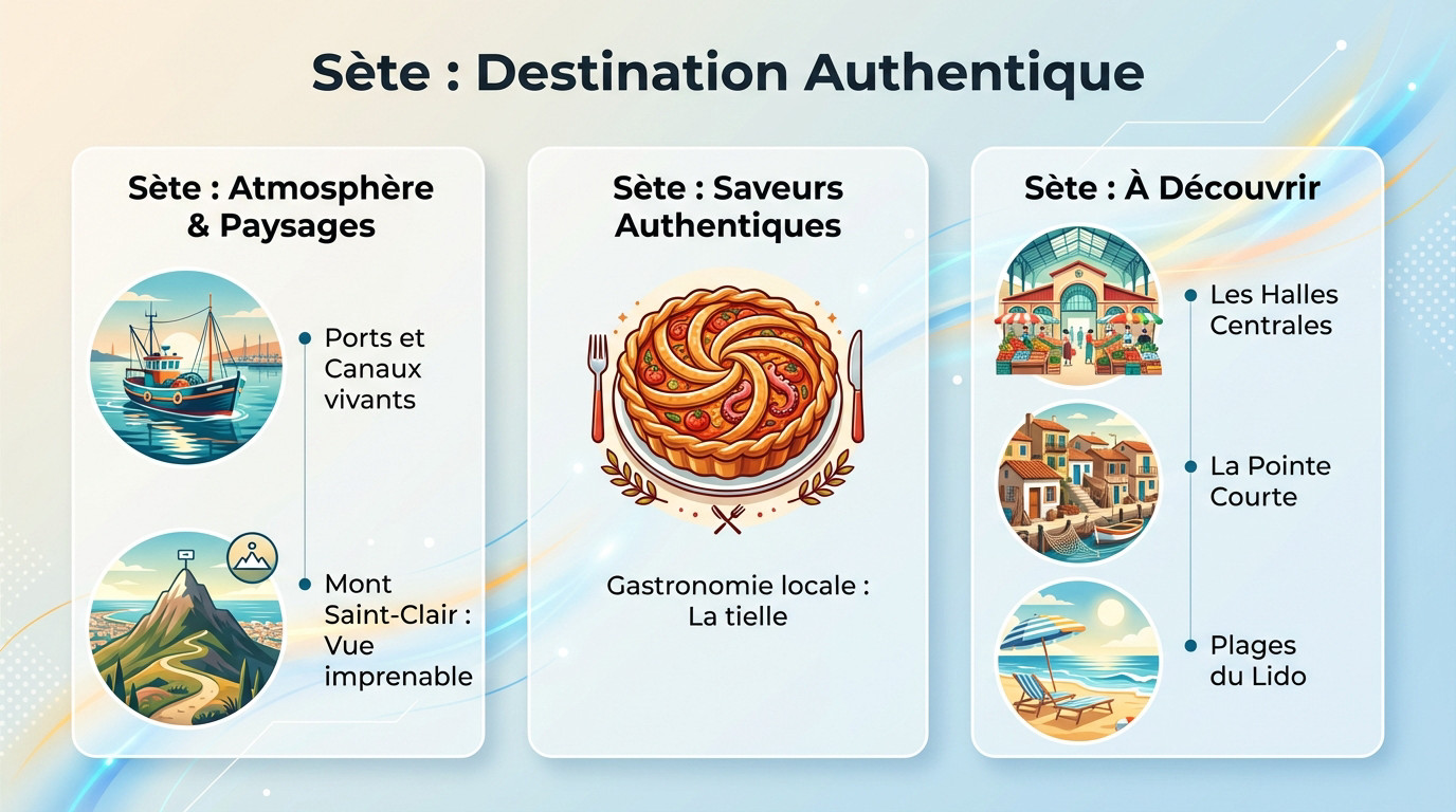 Vue sur les canaux et les bateaux de pêche à Sète